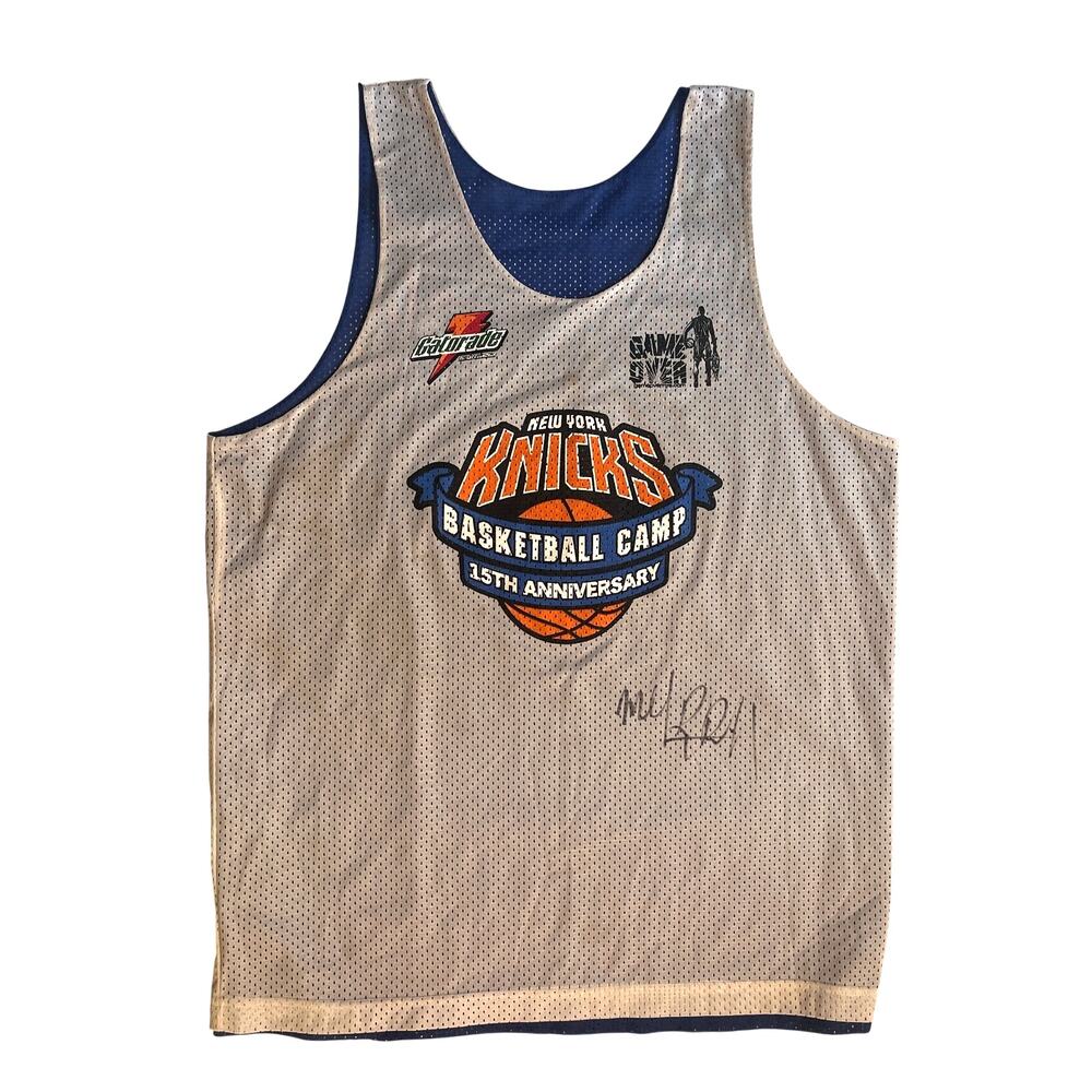 VTG Y2K New York Knicks Jersey Autographed Mardy Collins #1 Basketball Camp L